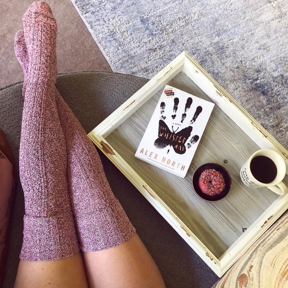 Black colorblock gray Anthropologie Thigh High cable knit - Picture 5 of 11